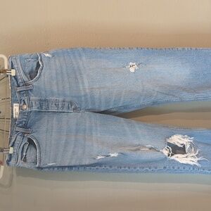 Abercrombie & Fitch The Dad High-rise 30/10R  Lightwash Jeans Distressed Button